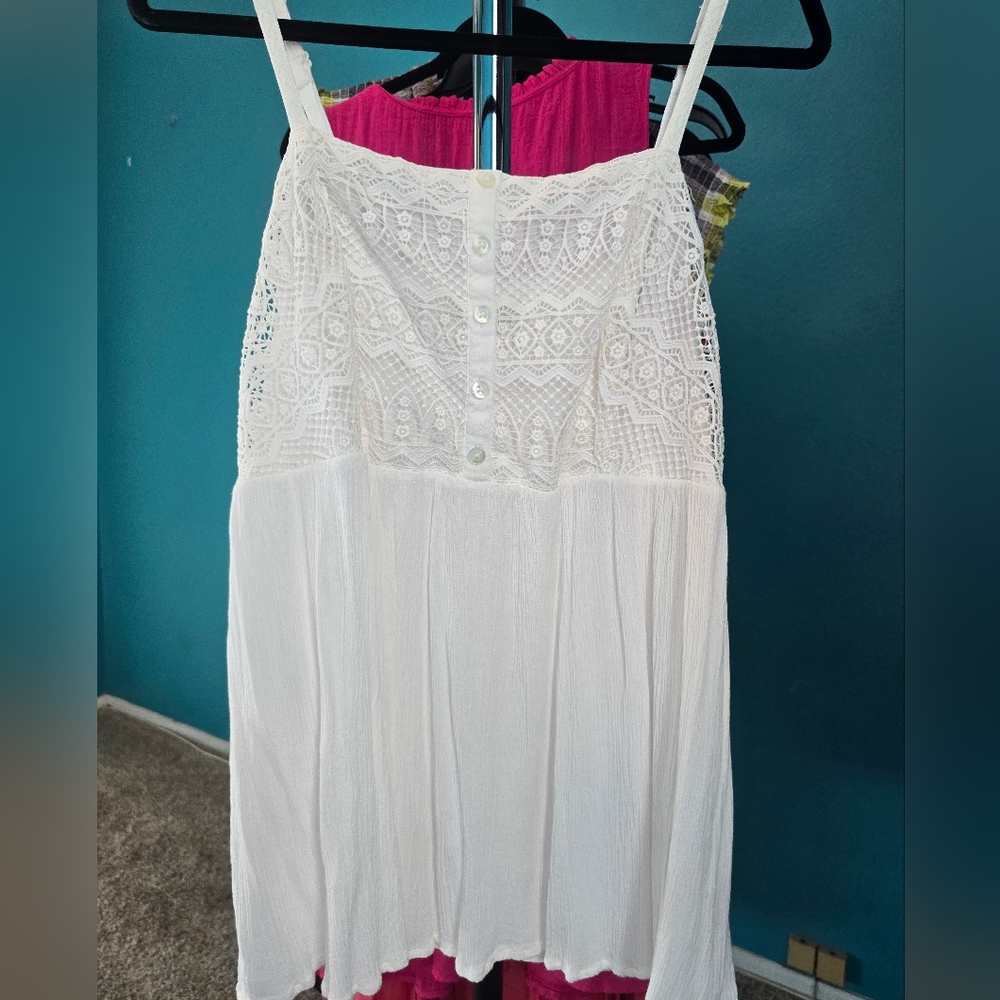 Torrid White Button Front Tank Top